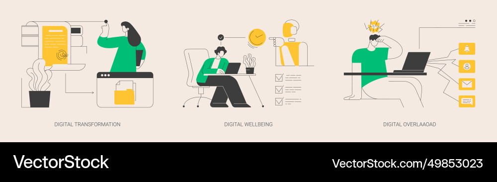 Business digitalization abstract concept Business digitalization abstract concept vector image