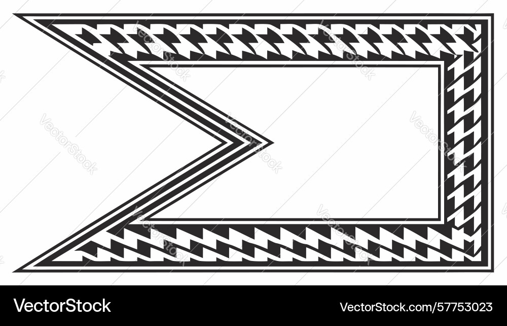 Chevron pattern flag banner with frame design vector image