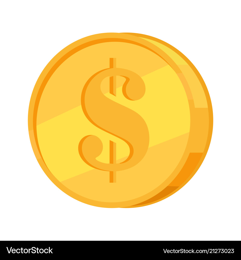 Cold coin with dollar sign flat icon Cold coin with dollar sign flat icon vector image