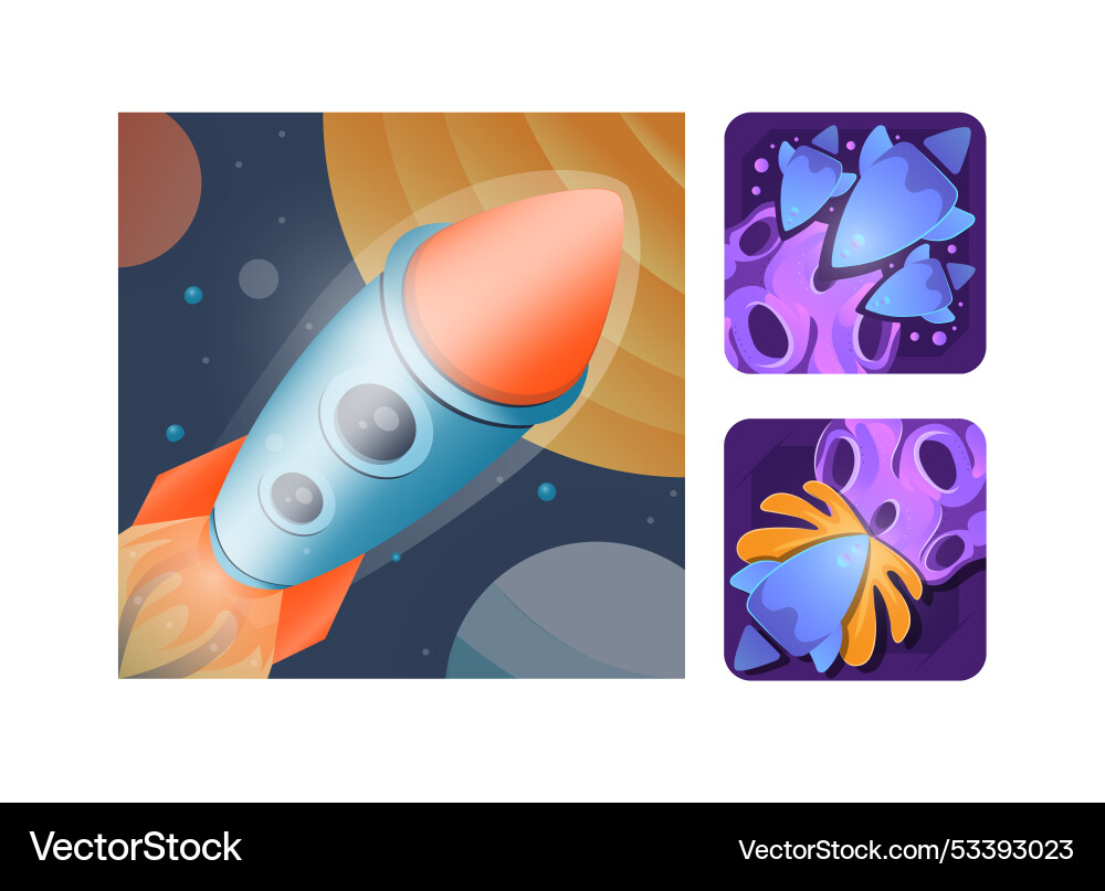 Concept of a spaceship and the conquest Concept of a spaceship and the conquest vector image