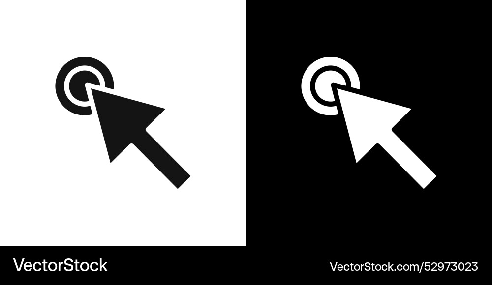 Cursor icon flat set outline Vector Image