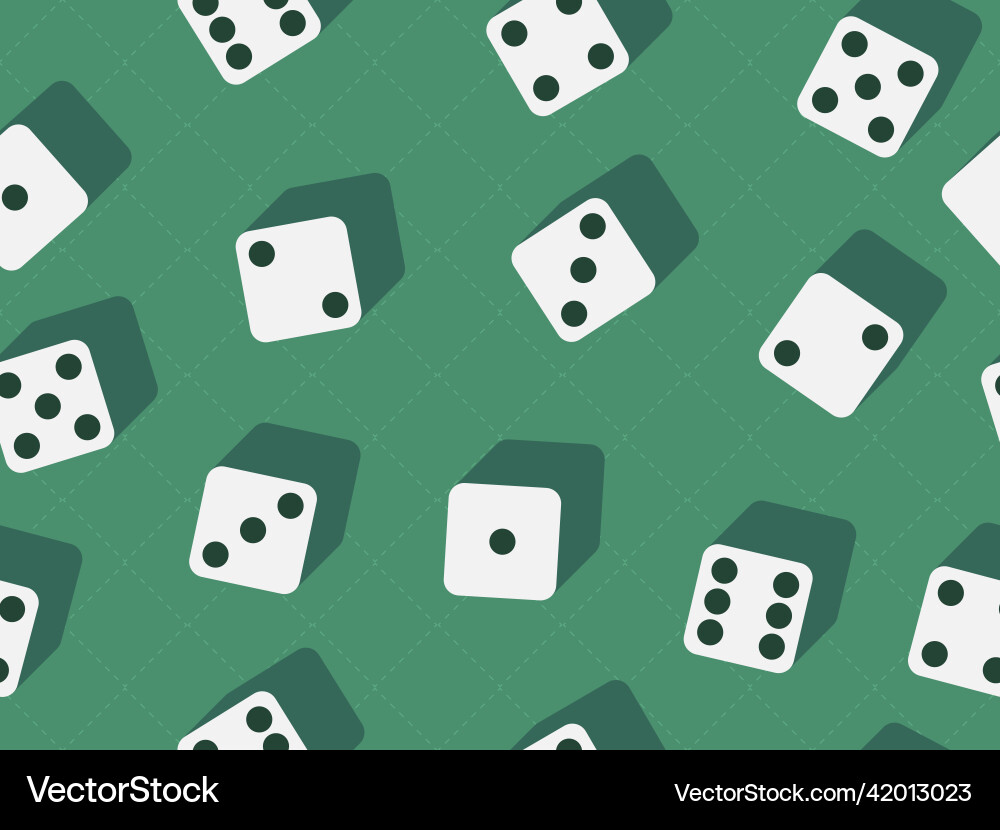 Dice seamless pattern scattered Dice seamless pattern scattered vector image
