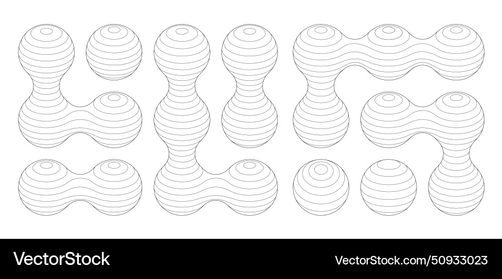 Digital globe 3d circles connected into soft Vector Image