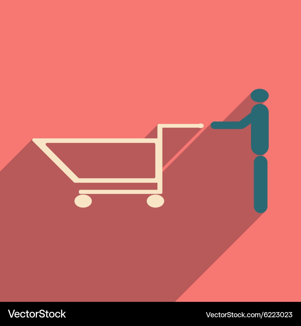 Flat with shadow icon and mobile application man Vector Image