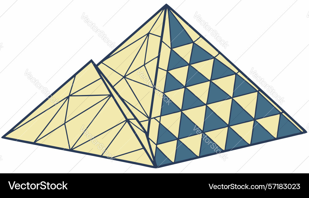 Geometric pyramids blue pattern design generative Vector Image