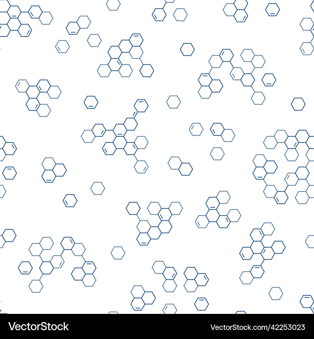 Hexagonal molecular structure seamless pattern Hexagonal molecular structure seamless pattern vector image
