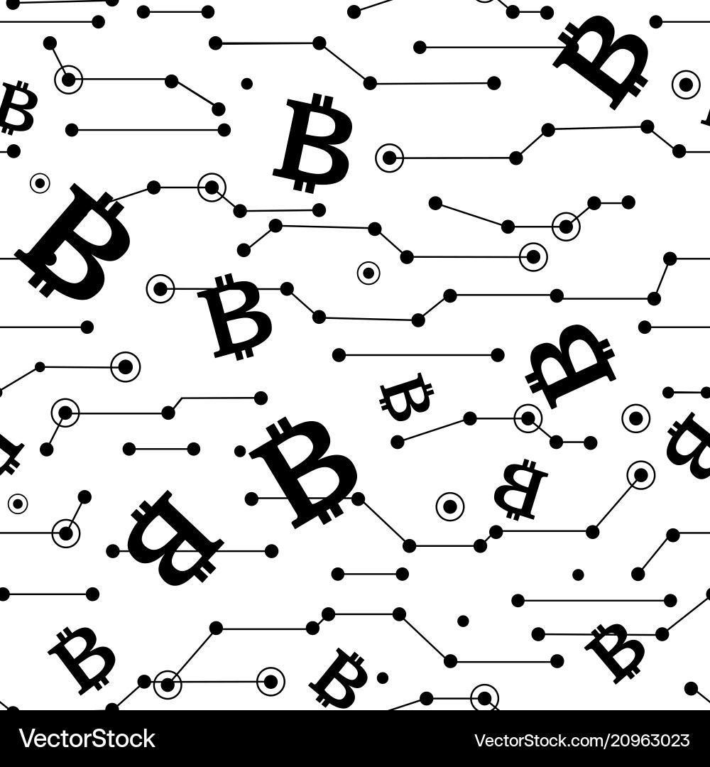 Lines and bitcoins seamless pattern Lines and bitcoins seamless pattern vector image