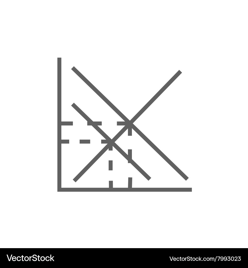 Mathematical graph line icon Vector Image