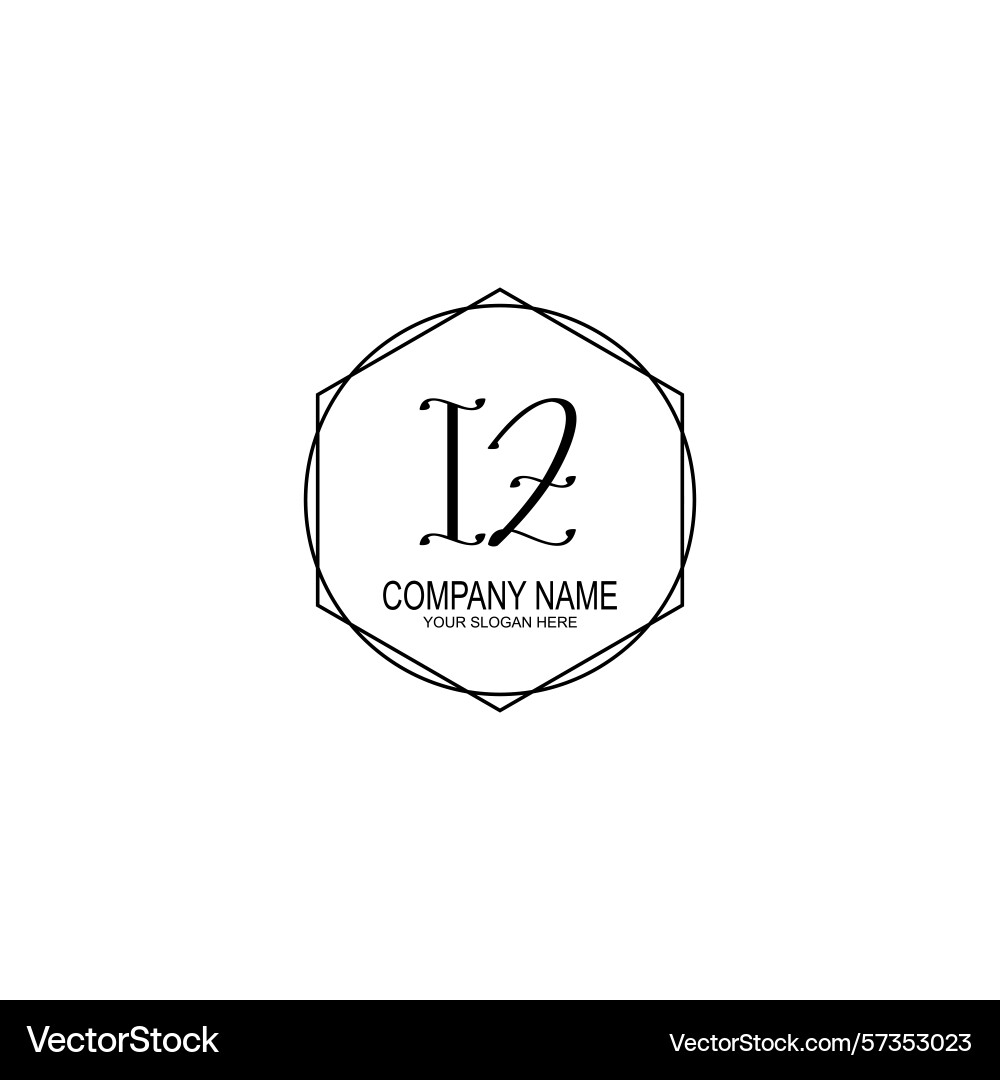 Minimalist handwritten iz initial logos with soft Minimalist handwritten iz initial logos with soft Vector Image