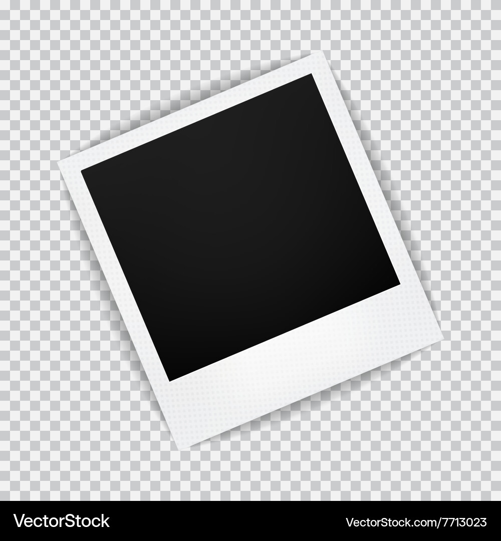 Old empty realistic photo frame with transparent vector image
