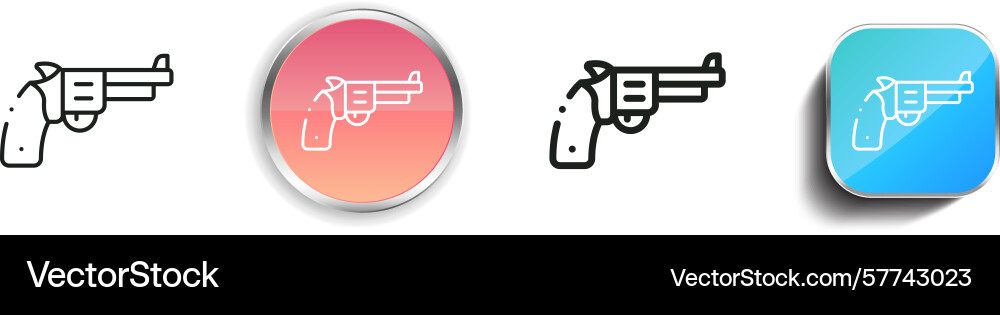 Revolver icon thin linear regular and button Revolver icon thin linear regular and button vector image