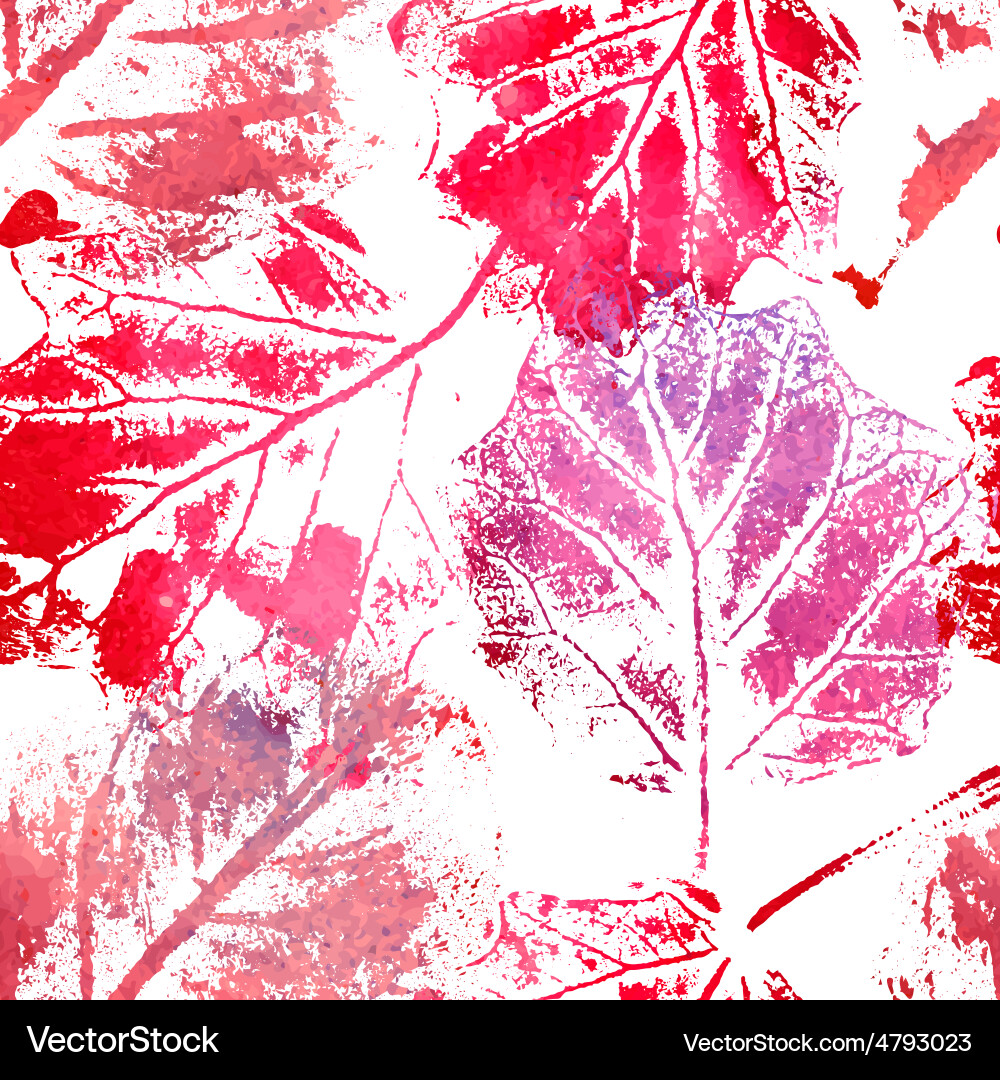 Seamless pattern with imprints of the leaves Vector Image