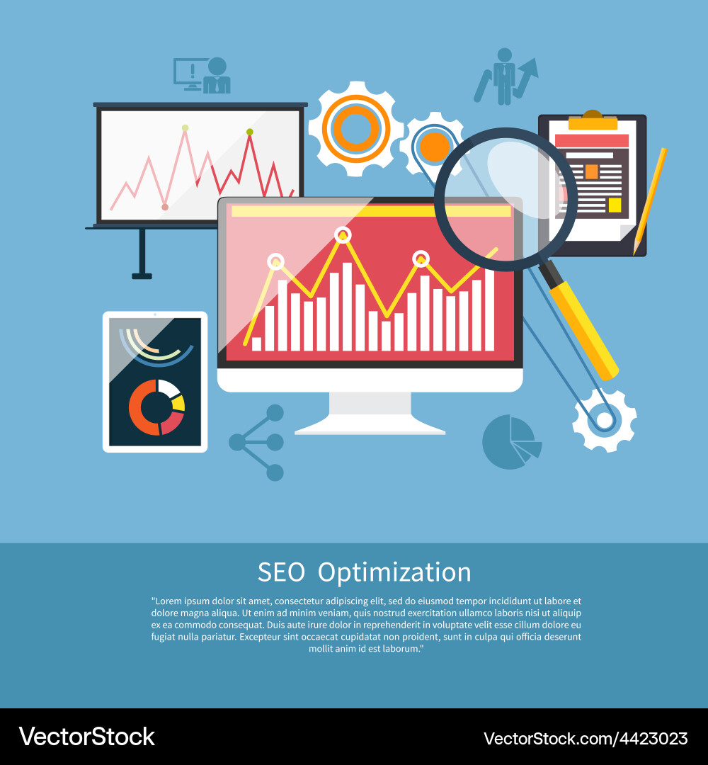 Seo optimization programming process vector image