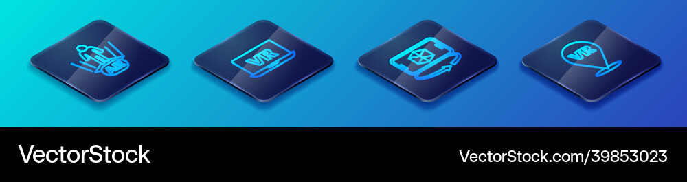 Set isometric line 3d modeling augmented reality Set isometric line 3d modeling augmented reality Vector Image