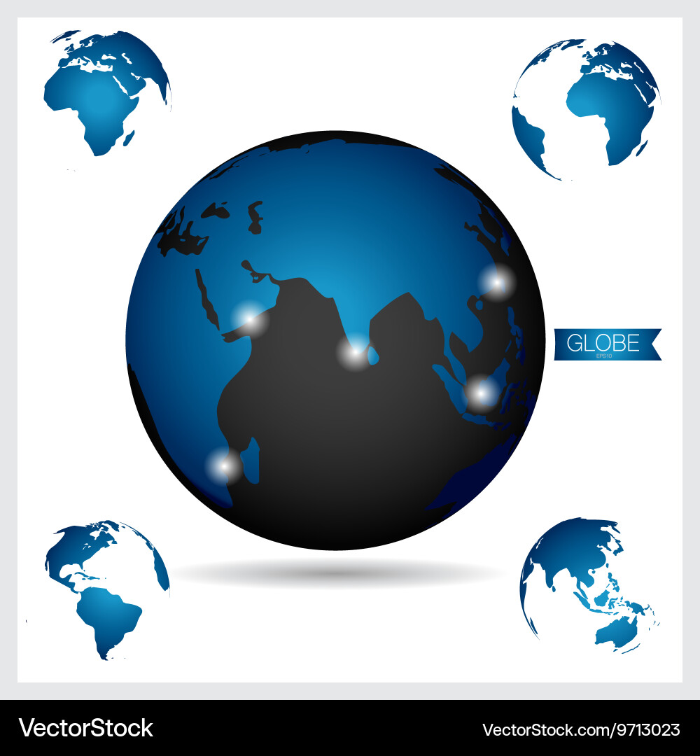 Set of modern globe Vector Image