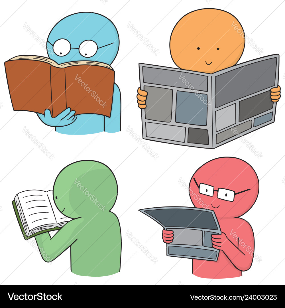 Set of reader vector image