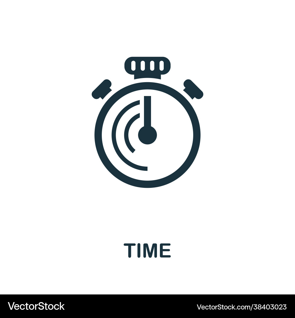 Time icon simple creative element filled Time icon simple creative element filled vector image