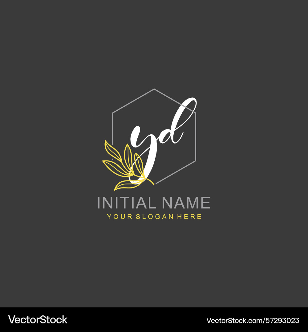 Yd initial logo templates with botanical elements Vector Image