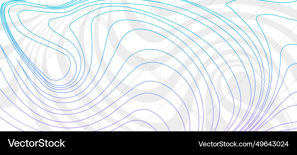 Abstract flowing colorful gradient wavy outline vector image