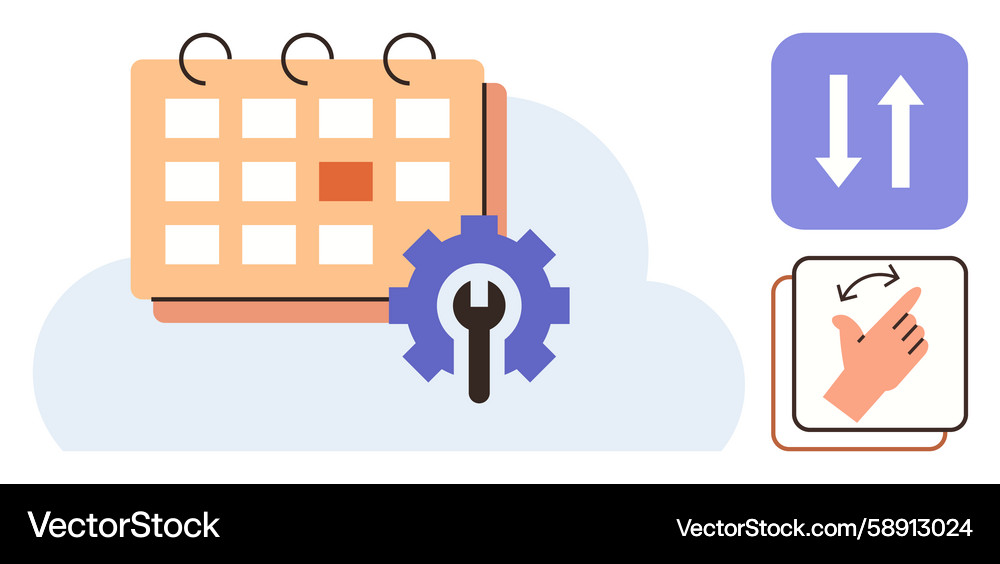 Calendar customization and navigation with sync Calendar customization and navigation with sync Vector Image
