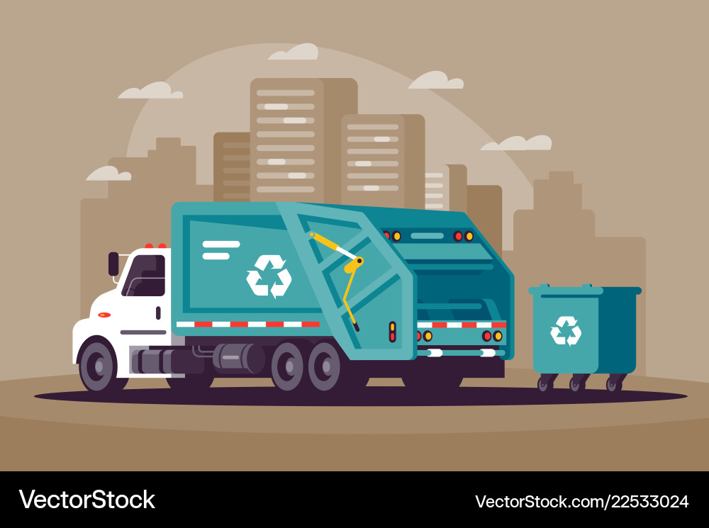City Garbage Truck Collection vector image