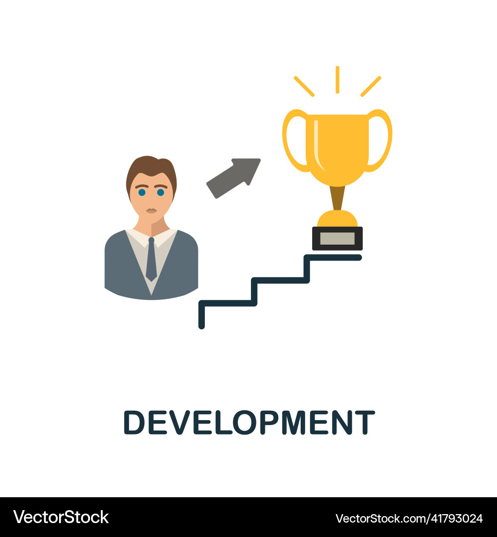 Development flat icon colored element sign from Development flat icon colored element sign from vector image