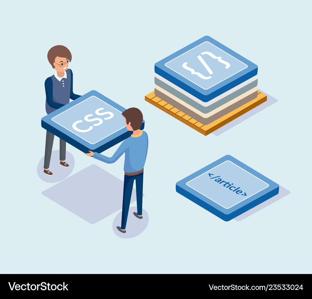 Development of web sites developers with blocks Development of web sites developers with blocks vector image
