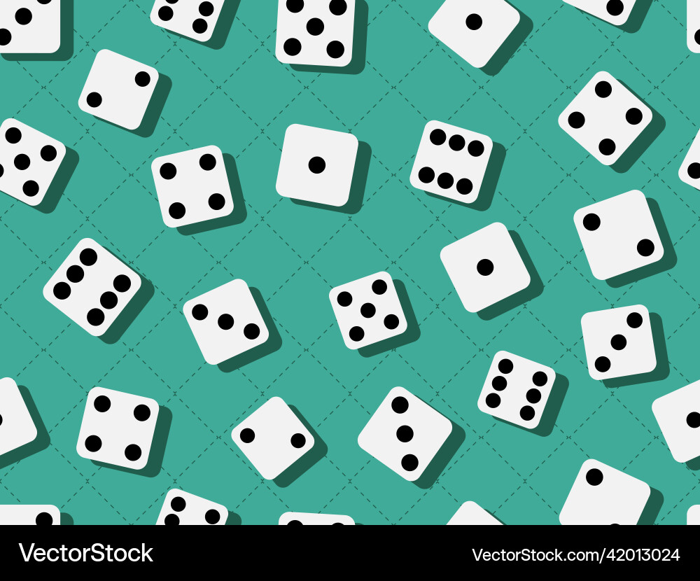 Dice seamless pattern scattered Dice seamless pattern scattered vector image