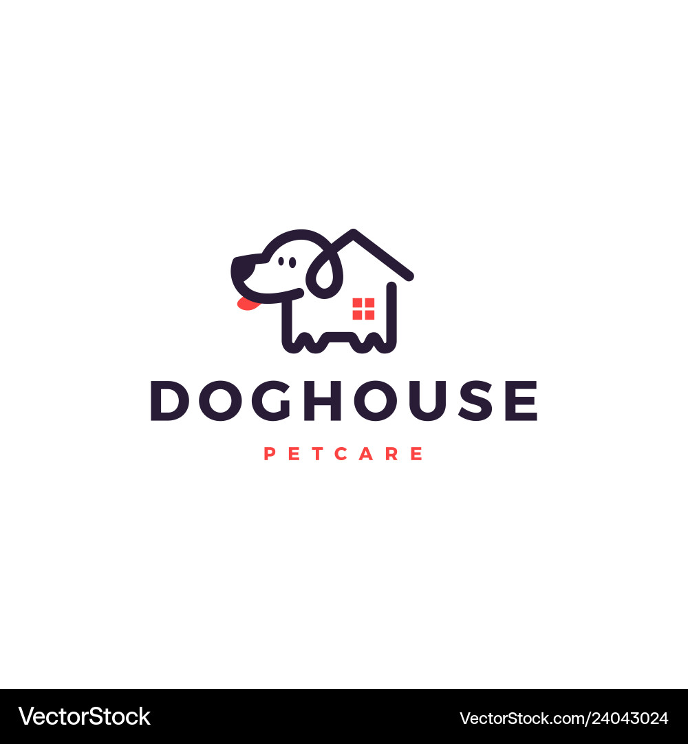 Dog house home logo icon vector image