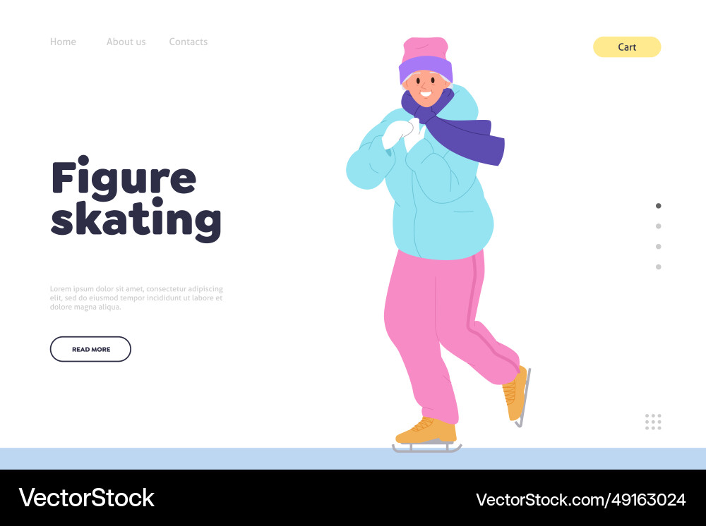 Figure skating online school service landing page Vector Image