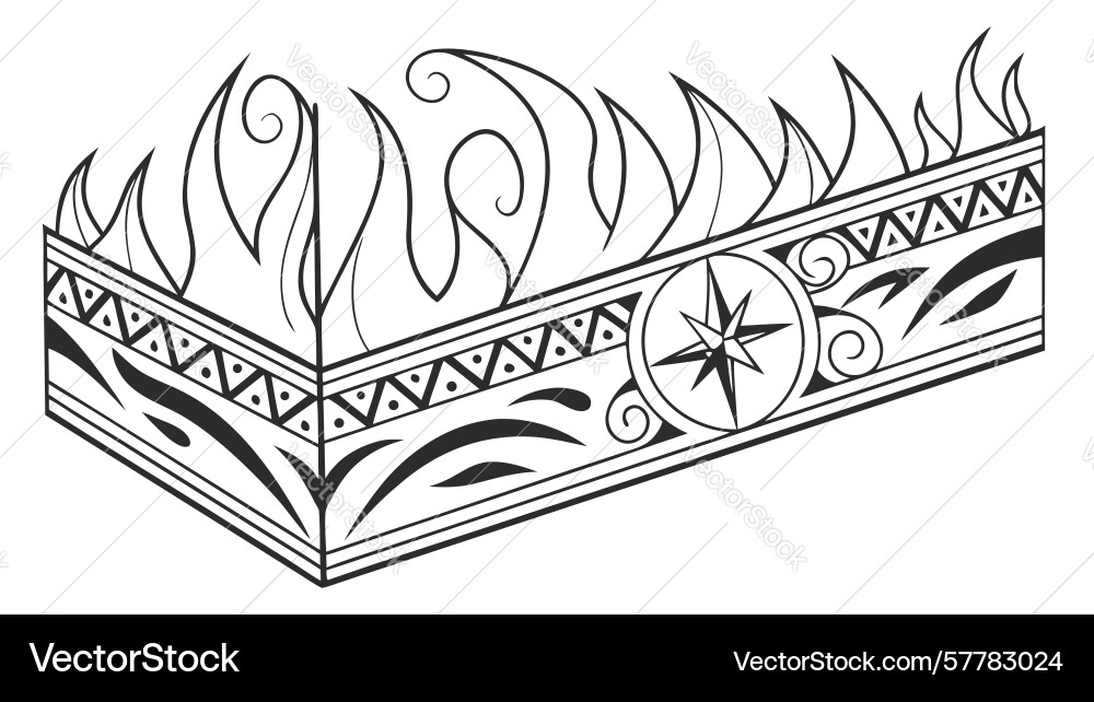 Geometric flame pattern abstract energy dynamic vector image