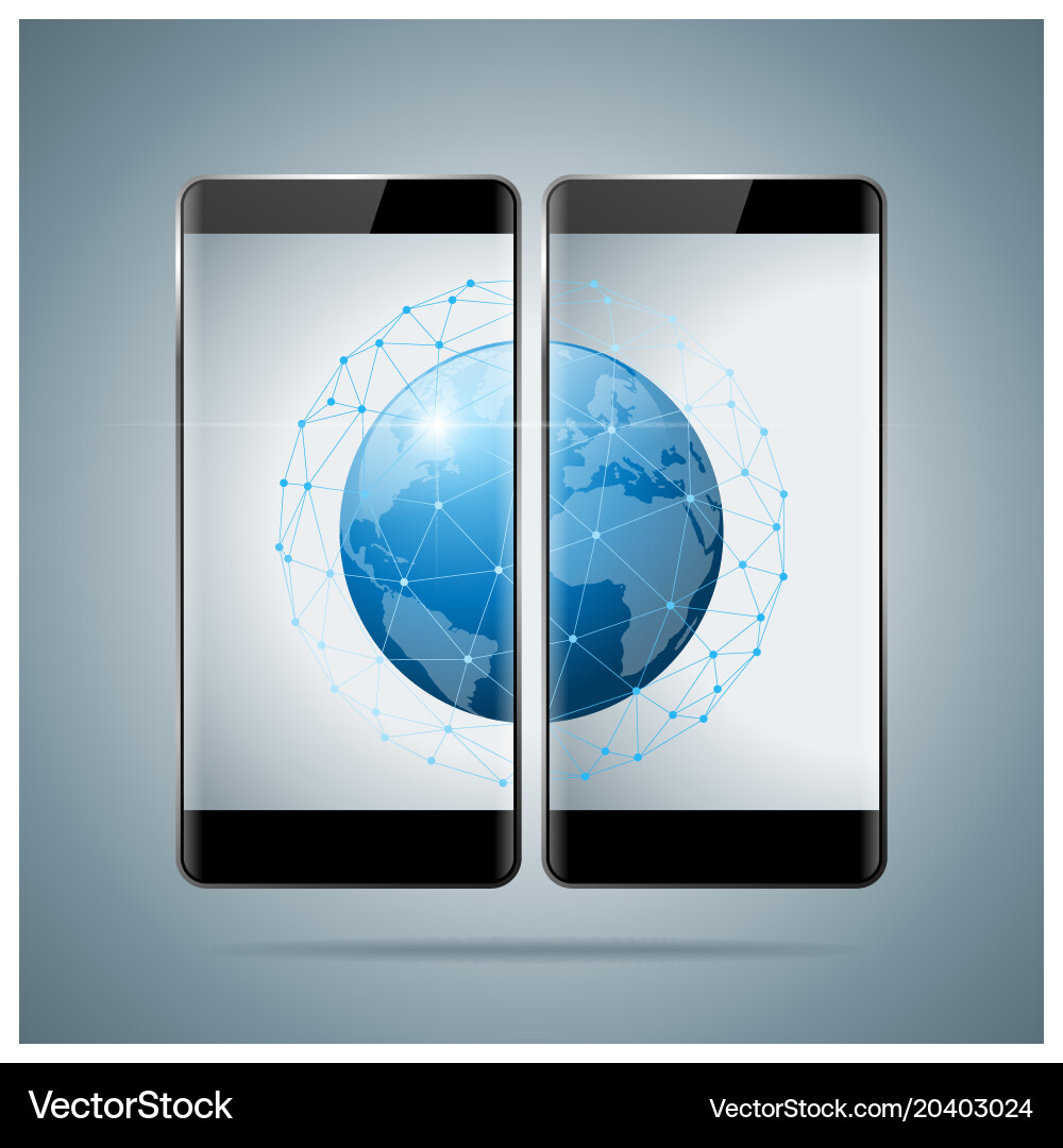 Global network communication and connection vector image