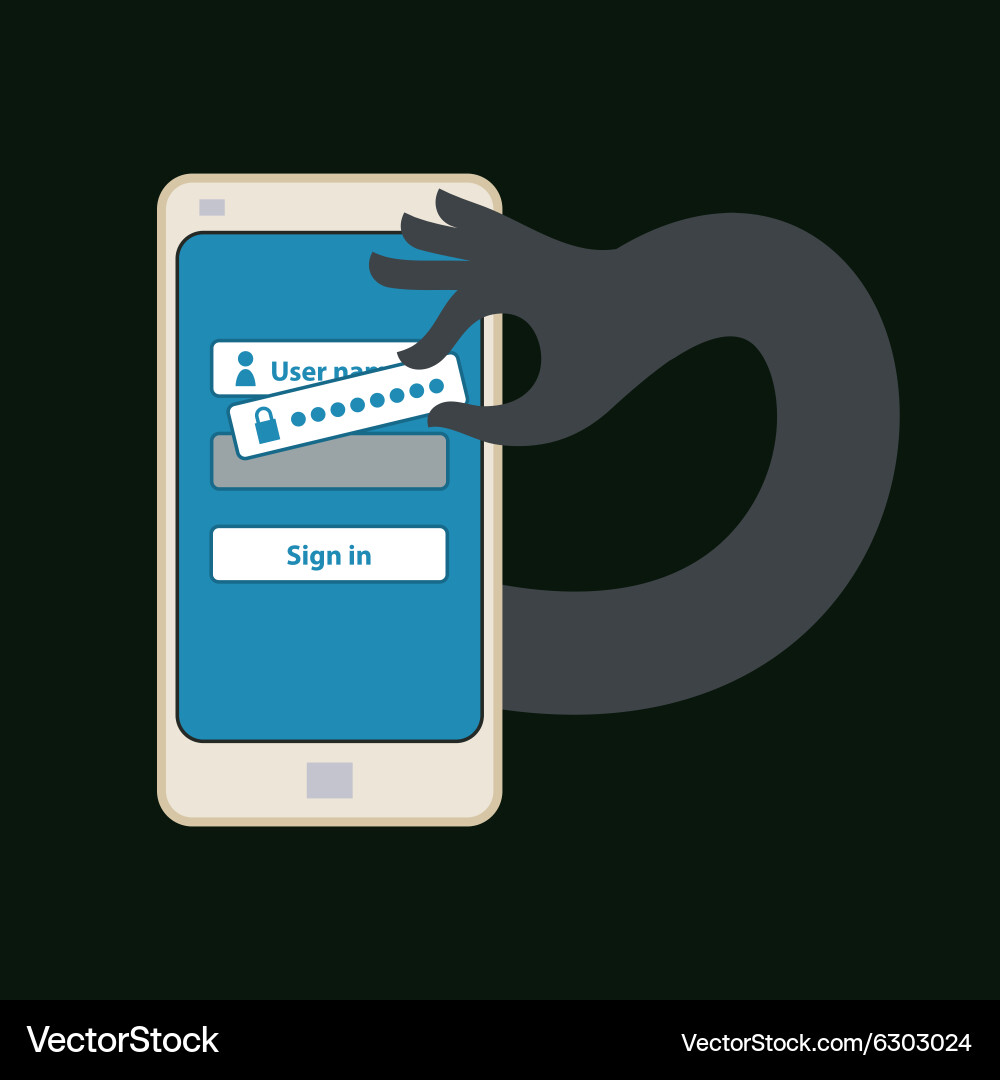 Hacking account of social networking Vector Image