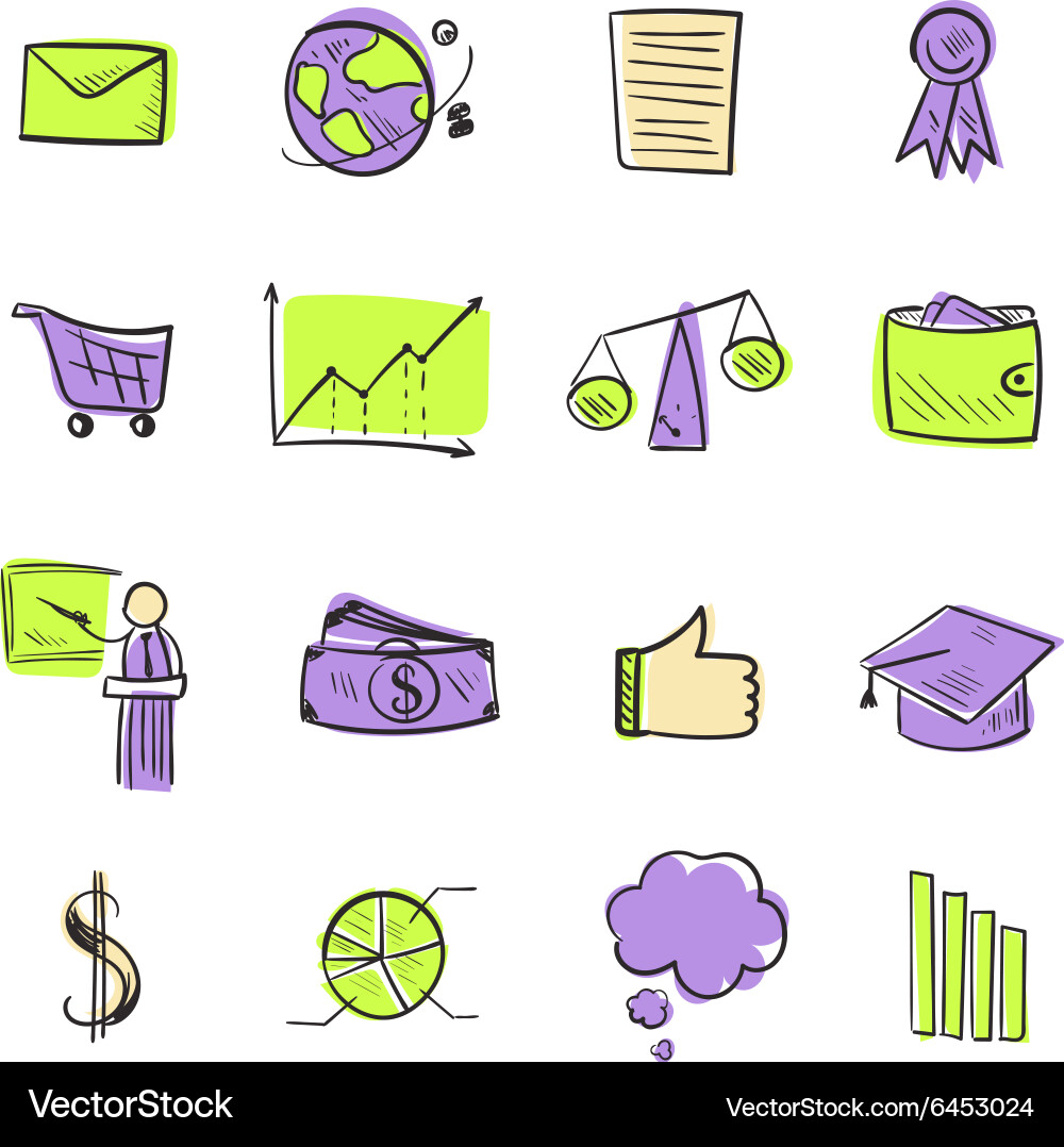 Isolated line web icons set vector image