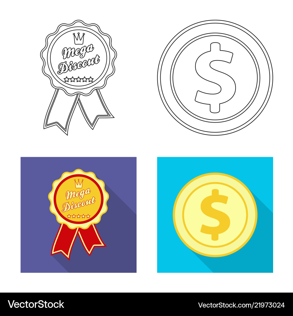 Isolated object of emblem and badge icon set Vector Image