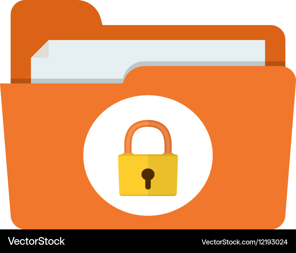 Lock Folder Icon - Security vector image