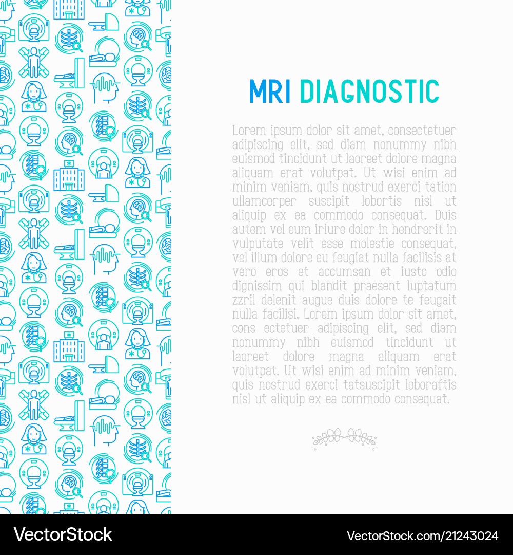 MRI Diagnostics Thin Line Icons Vector Image