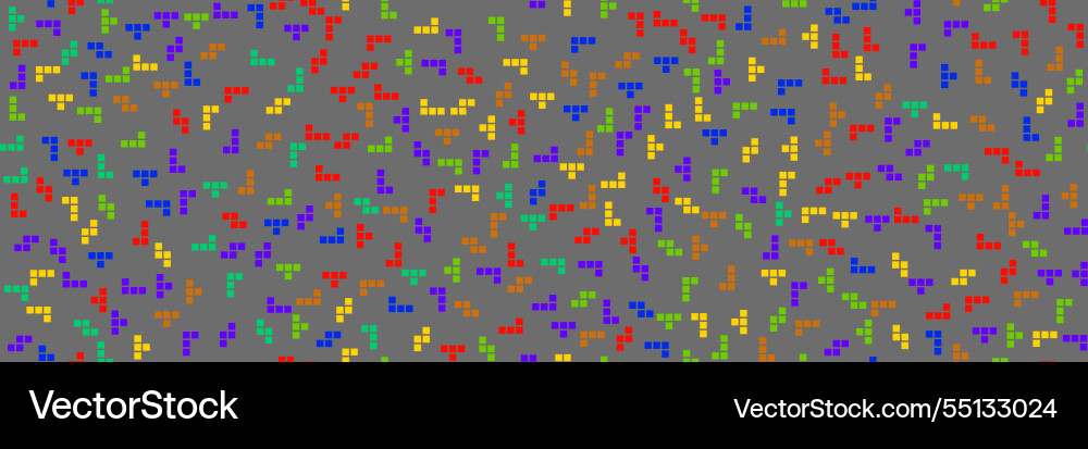 Multicolor mosaic tetromino shape pixel geek game Multicolor mosaic tetromino shape pixel geek game vector image