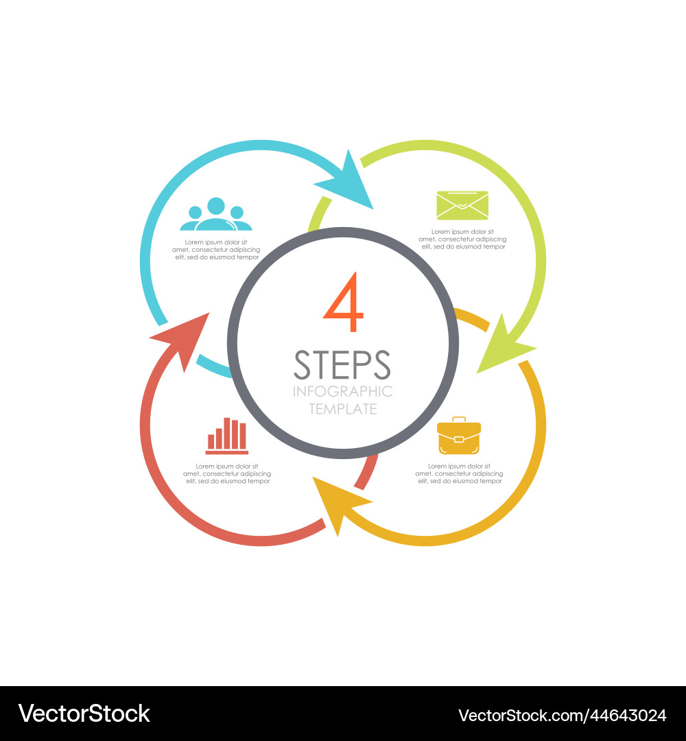 Outline round infographic element circle template vector image