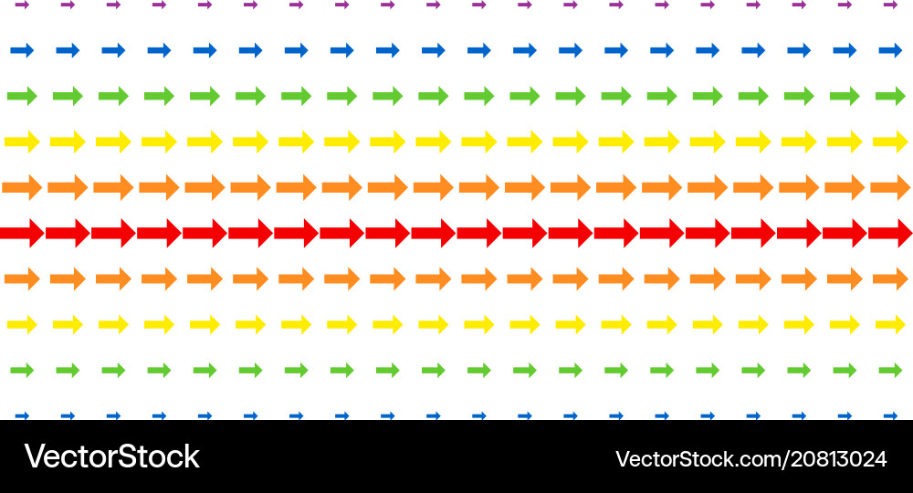 Right arrow shape halftone spectral array Vector Image
