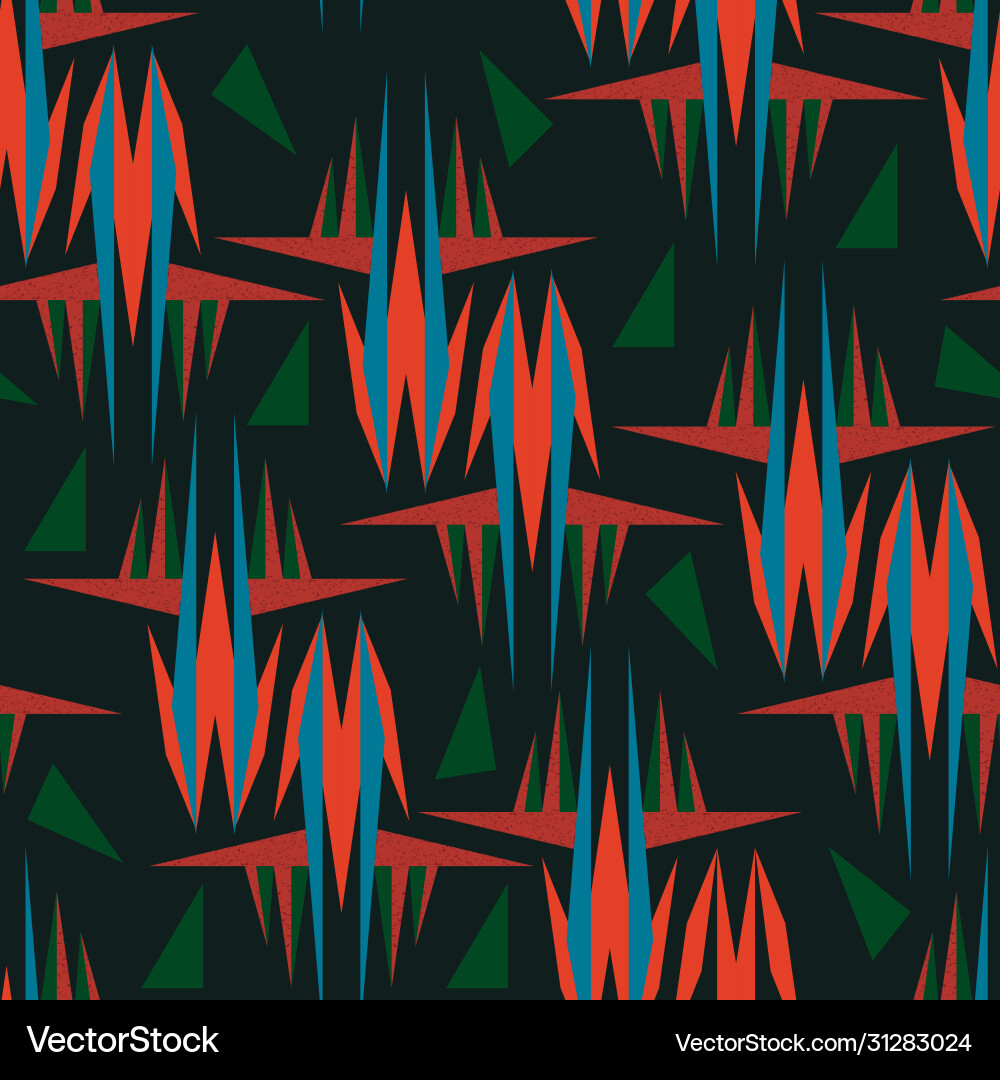 Seamless geometric triangular flower pattern Vector Image