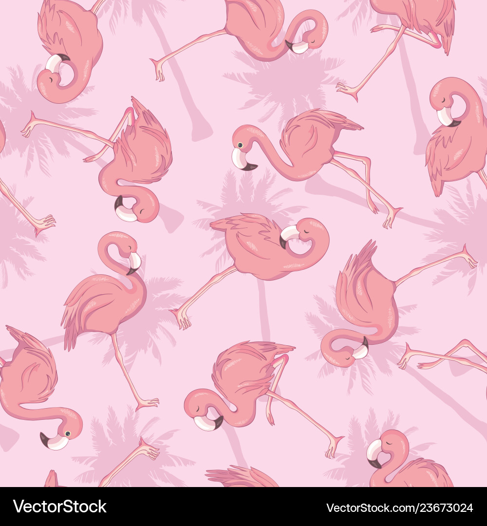 Seamless pattern with flamingos Seamless pattern with flamingos vector image