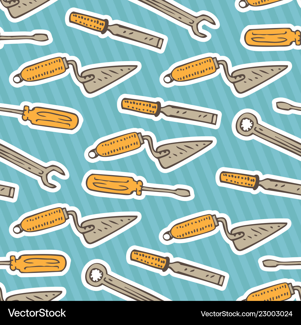 Seamless pattern with tools Seamless pattern with tools vector image