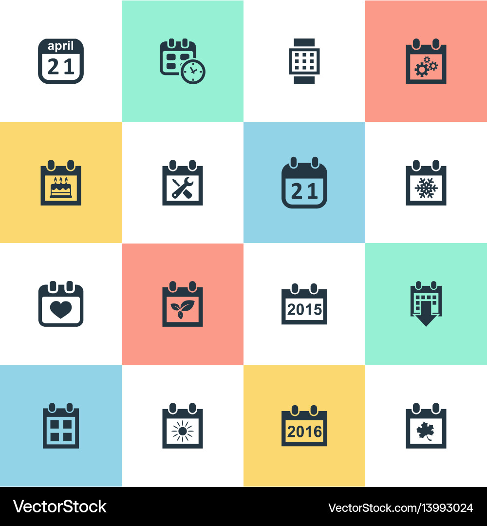 Set of simple date icons Vector Image