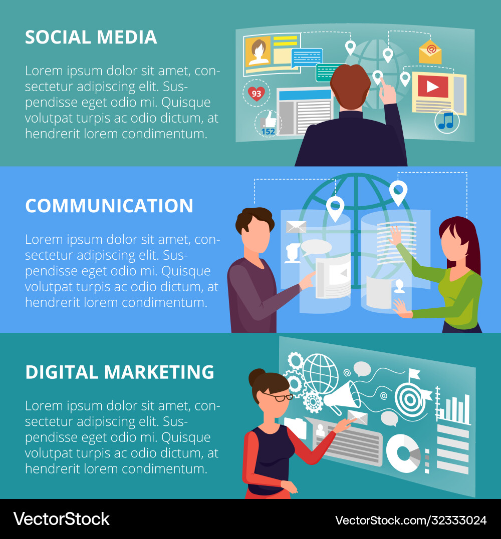 Set virtual communication concepts Set virtual communication concepts vector image