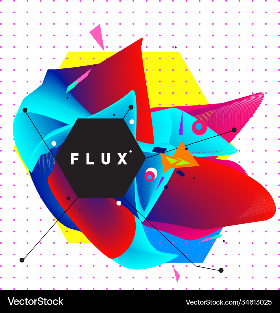 3d colorful wave background dynamic flux effect 3d colorful wave background dynamic flux effect Vector Image