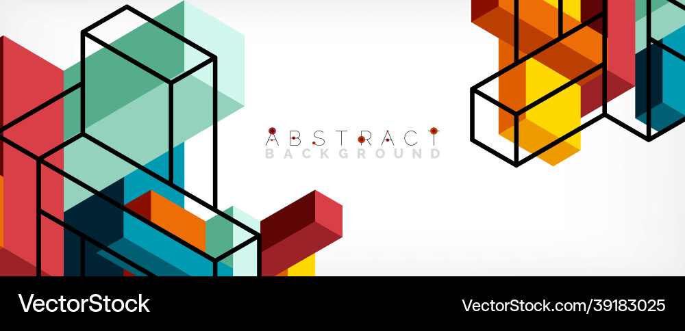 Abstract background 3d cubes cubic elements vector image