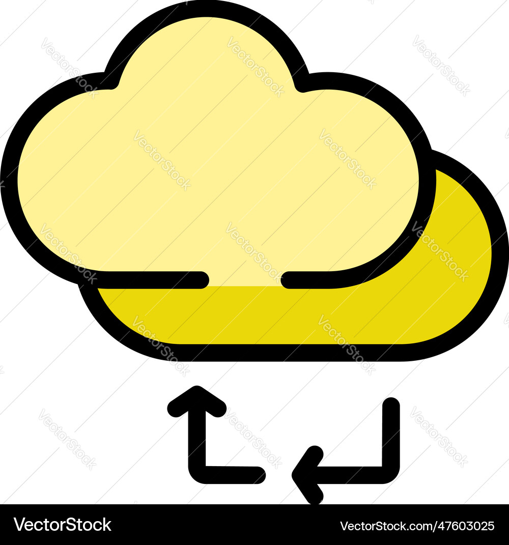 Backup memory cloud icon flat Backup memory cloud icon flat Vector Image