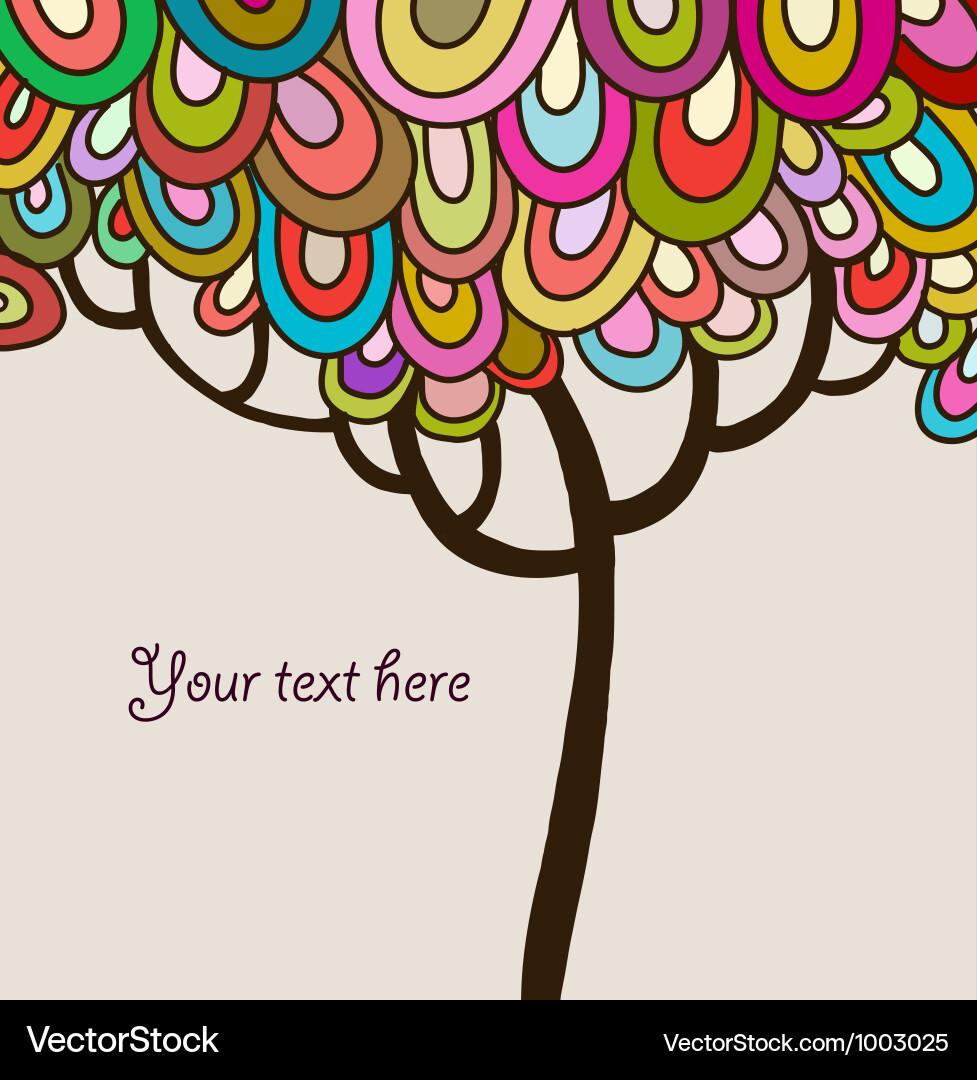 Colorful Autumn Tree Pattern vector image