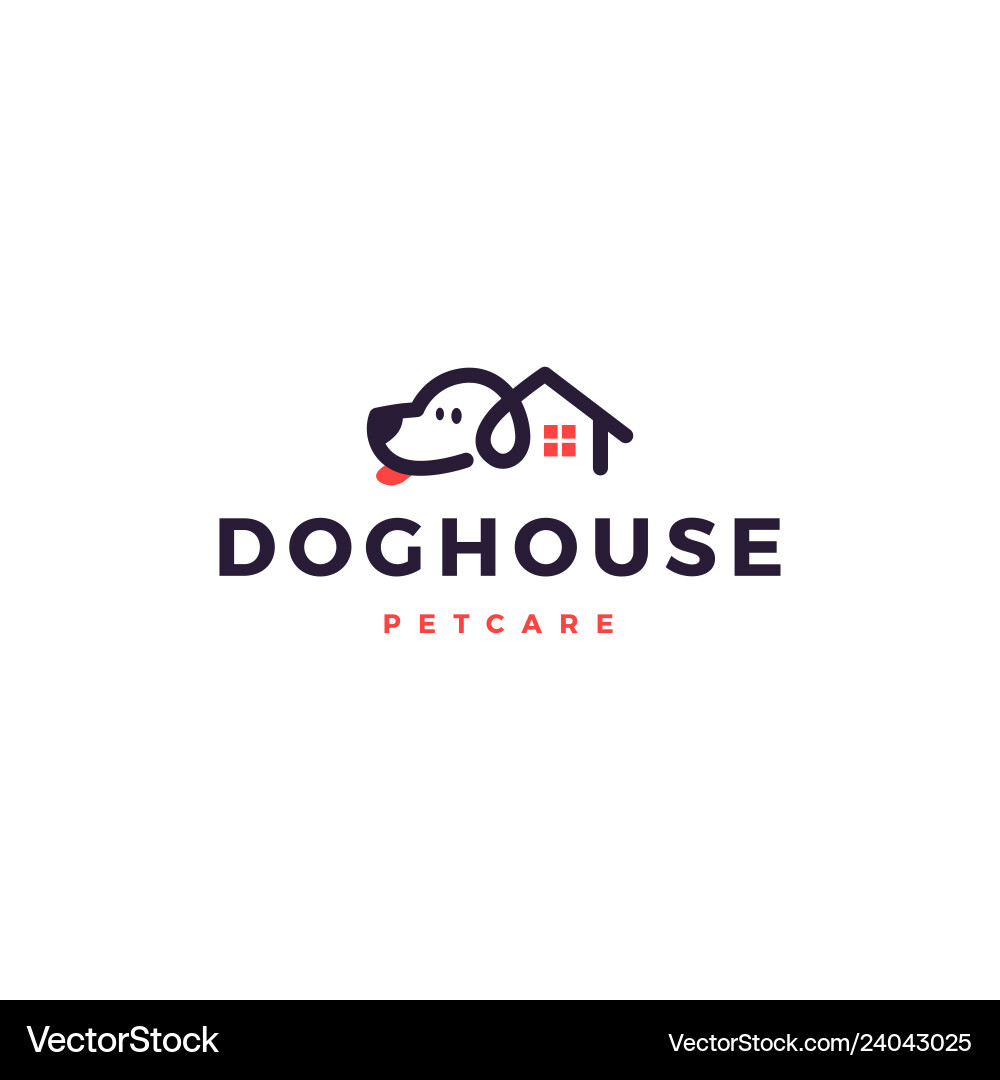 Cute Dog House Logo Icon Vector Image